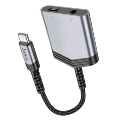 HOCO LS39 adapter - 2in1 Type-C (USB-C) / Audio (jack) + Type-C adapter, szürke-4
