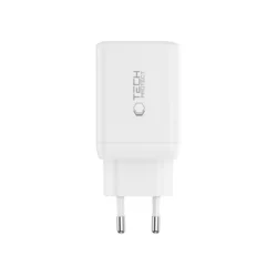 Tech- Protect NC45W telefon töltő - 2x Type-C (USB-C) portos, fehér hálózati töltőfej, 45W ﻿-1