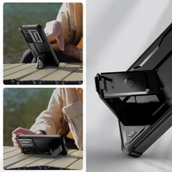 Samsung Galaxy S24 FE Telefontok - Tech- Protect Kevlar Pro- átlátszó előlap + plexi fekete hátlapi 360°-os tok , kitámasztható-1