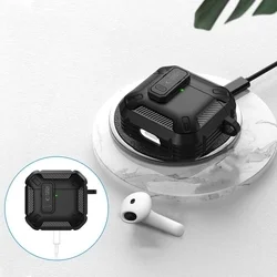 Airpods 4 tartó: TECH-PROTECT CARBONOX AirPods 4 tartó - fekete ütésálló tok-1