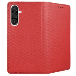 Samsung Galaxy A36 5G telefontok - piros mágneses szilikon keretes könyvtok-2