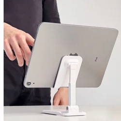 Wozinsky WFDPS-B1 - univerzális összehajtható asztali telefon- és tablettartó állvány, fehér, csúszásgátlóval-8