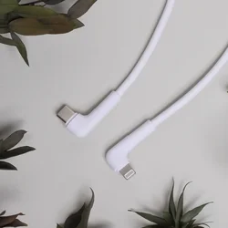 Maxlife MXUC-09 kábel - Type-C (USB-C) / Lightning fehér kábel 1m (90 fokban elfordított csatlakozó végekkel) 27W-3