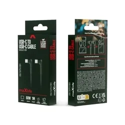 Maxlife MXUC-09 kábel - Type-C / Type-C (USB-C) kábel 1m (90 fokban elfordított csatlakozó végekkel) 60W-2
