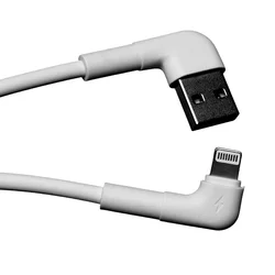 Maxlife MXUC-09 kábel - USB / Lightning fehér kábel 1m (90 fokban elfordított csatlakozó végekkel) 2,4A-2