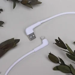 Maxlife MXUC-09 kábel - USB / Lightning fehér kábel 1m (90 fokban elfordított csatlakozó végekkel) 2,4A-3
