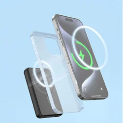 Dudao K14S Powerbank - fehér Wireless MagSafe powerbank 5000mAh, 2A-2