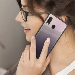 Telefontok Samsung Galaxy A20 - Barna-fekete üveg hátlaptok-1