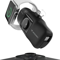 Wozinsky WF16-YCS - fekete powerbank beépített Type-C (USB-C) csatlakozóval, 5000mAh + beépített Type-C (USB-C) kábellel + Apple Watch töltő-4