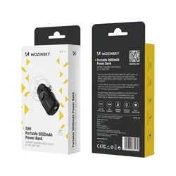 Wozinsky WF16-YCS - fekete powerbank beépített Type-C (USB-C) csatlakozóval, 5000mAh + beépített Type-C (USB-C) kábellel + Apple Watch töltő-6