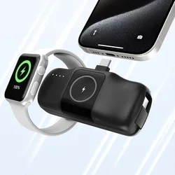 Wozinsky WF16-YCS - fekete powerbank beépített Type-C (USB-C) csatlakozóval, 5000mAh + beépített Type-C (USB-C) kábellel + Apple Watch töltő-5