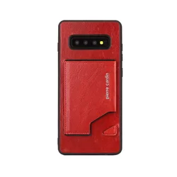 Telefontok Samsung Galaxy S10+ (S10 Plus) - Piros Pierre Cardin Valódi Bőr Hátlaptok -1
