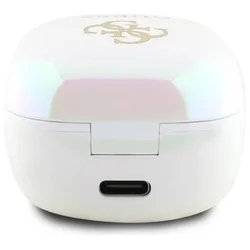Guess 4G Logo Mini TWS headset - fehér vezeték nélküli stereo bluetooth headset, töltőtokkal-3