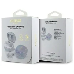 Guess 4G Logo Mini TWS headset - fehér vezeték nélküli stereo bluetooth headset, töltőtokkal-5