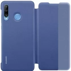 Telefontok Huawei P30 Lite - Eredeti Huawei S-View kék kinyitható okostok-1