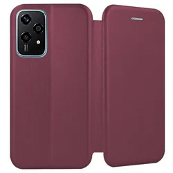 Honor 200 Lite 5G telefontok - Smart Diva burgundi mágneses könyvtok-1