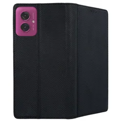 Motorola Moto G55 5G telefontok - fekete mágneses szilikon keretes könyvtok-2