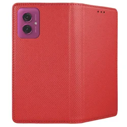 Motorola Moto G55 5G telefontok - piros mágneses szilikon keretes könyvtok ﻿-2