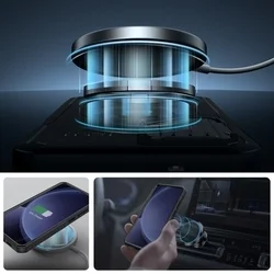 Telefontok Samsung Galaxy S25+ (S25 Plus) - Kevlar MAGSAFE - átlátszó előlap + plexi fekete hátlapi 360°-os tok , kitámasztható-3