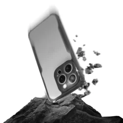 iPhone 14 telefontok - fekete / átlátszó ütésálló hátlap tok-2