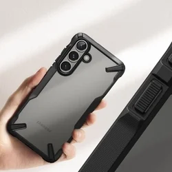 Telefontok Samsung Galaxy S25 - Ringke Fusion X fekete ütésálló tok-1