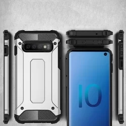 Telefontok Samsung Galaxy S10 - Defender II ezüst ütésálló hátlap tok-3