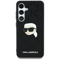 Samsung Galaxy S25+ (S25 Plus) telefontok - Karl Lagerfeld Monogram K. Head Pin - fekete hátlap tok-3
