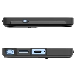 Telefontok Samsung Galaxy S25 Ultra - SPIGEN OPTIK ARMOR csúsztatható kameravédős matt fekete hátlap tok-11