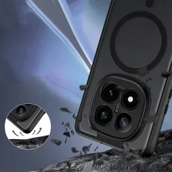 Xiaomi Redmi Note 14 Pro+ 5G telefontok - Tech-Protect Magmat MagSafe kompatibilis áttetsző műanyag hátlap tok, fekete szilikon kerettel-1