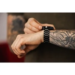 Xiaomi Redmi Watch 5 Active / Watch 5 Lite okosóra szíj - F- Design FS06 - fekete fém szíj (szíj szélesség: 22 mm)-4