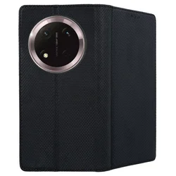 Honor Magic7 Lite - fekete mágneses szilikon keretes könyvtok-2