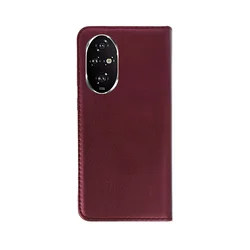 Telefontok Honor Magic7 Lite - Smart Magnetic burgundy szilikon keretes mágneses könyvtok-2
