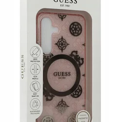 Samsung Galaxy S25 telefontok - Guess Peony on 4G - pink MagSafe kompatibilis hátlap tok-2
