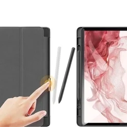 Tablettok Samsung Galaxy Tab S9 FE+ 12,4 coll (SM-X610, SM-X616) - DUX DUCIS DOMO fekete ütésálló tok, ceruza tartóval-2