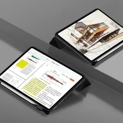 Tablettok XIAOMI PAD 7 / PAD 7 PRO (11,2 coll) - fekete smart case tablet tok, ceruza tartóval-5