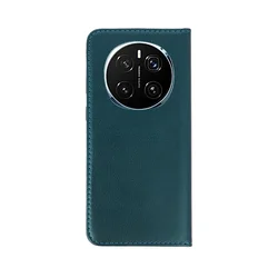 Honor Magic7 Pro telefontok - Smart Magnetic zöld szilikon keretes mágneses könyvtok-2