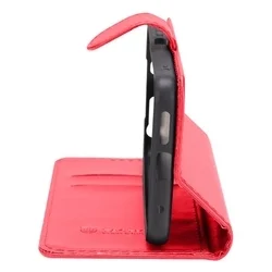 Telefontok Xiaomi Redmi Note 14 5G - Tactical Field piros szilikon keretes könyvtok mágneses ráhajtófüllel-1