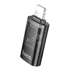 Hoco UA36A adapter - Lightning / Type-C (USB-C) - OTG adapter, átlátszó/fekete ﻿-1