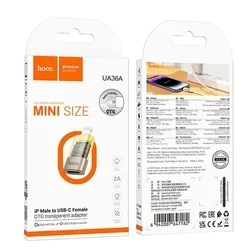 Hoco UA36A adapter - Lightning / Type-C (USB-C) - OTG adapter, átlátszó/arany ﻿-3