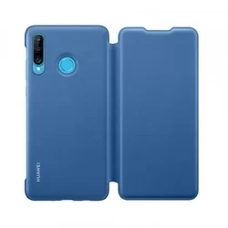 Telefontok Huawei P30 Lite - Eredeti Huawei kék kinyitható tok bankkártya tartóval-3