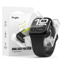 Ringke Dual Easy Pro - okosóra fólia - Apple Watch 10 / 11 (42mm) okosórához + felhelyezést segítő-5