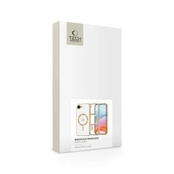 iPhone 16e telefontok - Tech-Protect Magflex - MagSafe kompatibilis átlátszó hátlap tok, arany szilikon kerettel-1
