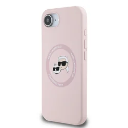 Telefontok iPhone 16e - Karl Lagerfeld és Choupette - MagSafe kompatibilis pink hátlap tok-1