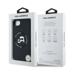 Telefontok iPhone 16e - Karl Lagerfeld és Choupette - MagSafe kompatibilis fekete hátlap tok-6