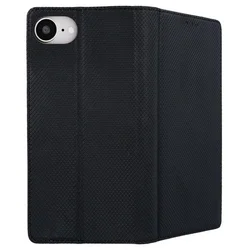 Telefontok iPhone 16e - fekete mágneses szilikon keretes könyvtok-1