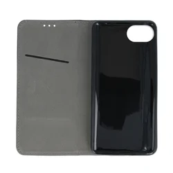 iPhone 16e telefontok - Smart Magnetic fekete szilikon keretes mágneses könyvtok-5