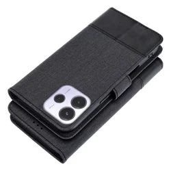 Xiaomi Redmi Note 14 4G / LTE telefontok - Jeans - fekete ráhajtófüles könyvtok-2