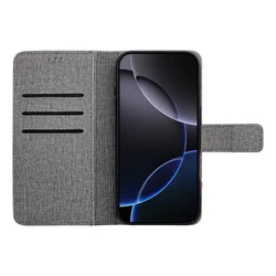 Xiaomi Redmi Note 14 4G / LTE telefontok - Gomma - szürke ráhajtófüles könyvtok ﻿-1