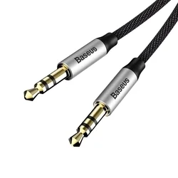 Baseus Yiven M30 kábel - fekete 3.5mm jack-jack audio szövet kábel, 1m-2