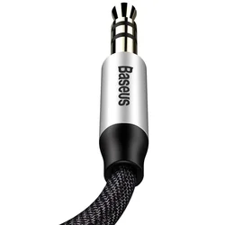 Baseus Yiven M30 kábel - fekete 3.5mm jack-jack audio szövet kábel, 1m-4
